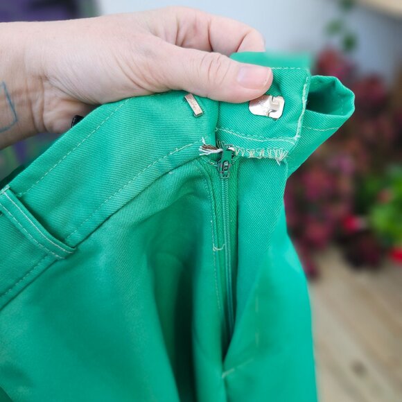 Vintage 1970's Minty Shamrock Green Wide Leg Pants by Whats-in-a-name - Picture 13 of 16